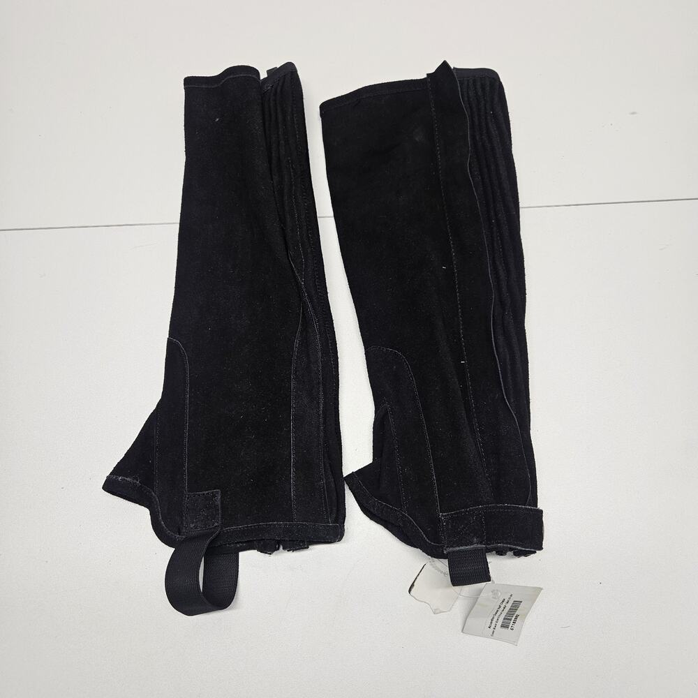 Nwt Equi Grip Leth Half Chap Adult XS Suede Leather Equestrian Riding Black